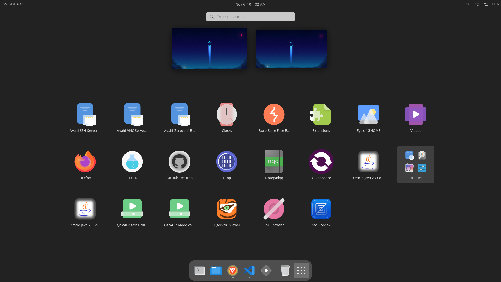 GNOME Shell Desktop